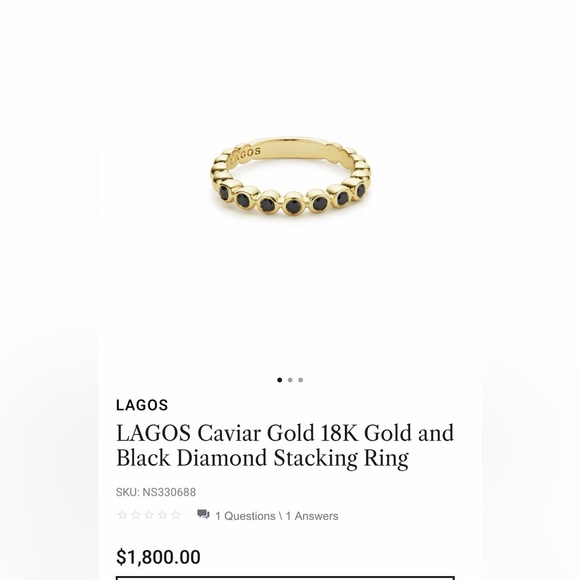 LAGOS 18k Gold Ring with Black Diamonds
